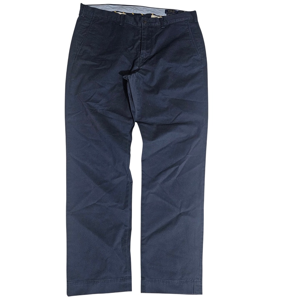 Polo Ralph Lauren Mens 36/32 Navy Blue Stretch Straight Fit Chino Pants